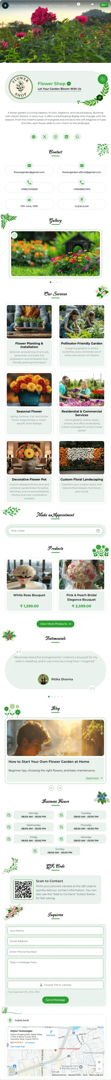 vCard de Jardín de Flores