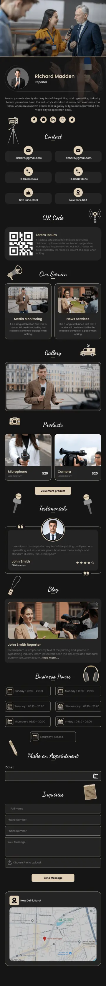 vCard de Reportero