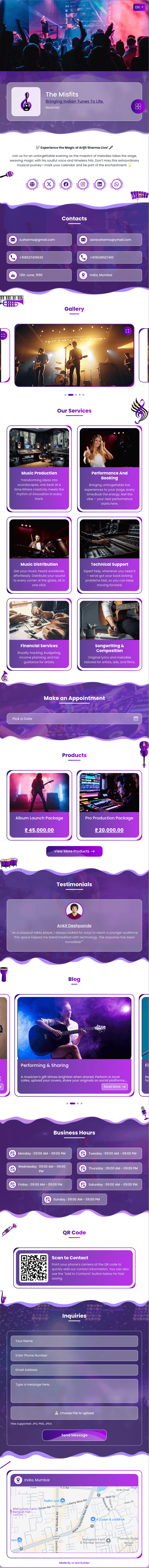 vCard de músico