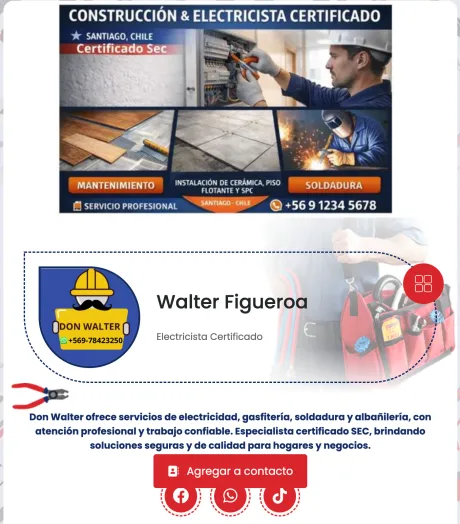 Maestro Don Walter – Construcción